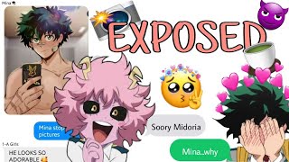 BnhaMha text😈Mina exposes Dekus Instagram😈losing VCards😏 [upl. by Tybie]