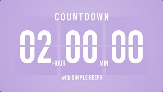 2 Hours Countdown Flip Clock Timer  Simple Beeps 🫐 🔔 [upl. by Sihtnyc793]