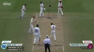 Nic Maddinson clean bowled by Mitchell Swepson in Sheffield Shield Tournament [upl. by Amehr650]