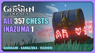 ALL 357 Inazuma Chests Locations Part 1  Narukami Kannazuka and Yashiori  Genshin Impact [upl. by Malchy]