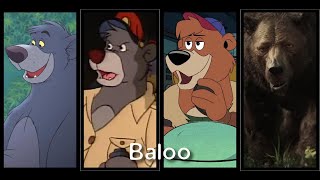 Baloo Evolution in Movies amp Cartoons The Jungle Book [upl. by Elleuqar]