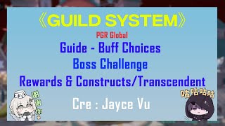 《GUILD SYSTEM》 Guide  Buff Choices Boss Challenge Rewards amp ConstructsTranscendent  PGR Global [upl. by Adnahcal270]