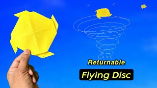 best returnable flying disc how to make boomerang disc origami flying disc best paper toy [upl. by Dymoke]