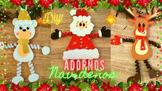 Adornos Navideños con Foami 🎅🏻🎄⛄ Figuras navideñas de Goma Eva  DIY for christmas [upl. by Eeleak]