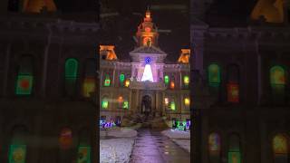 Guernsey County Courthouse Light Show christmas  Holidays [upl. by Nonez]