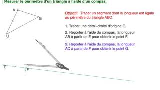 Mesurer le périmètre dun triangle au compas [upl. by Serge]