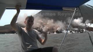 Exploding Lava Flow At Anak Krakatau Krakatoa Volcano [upl. by Atsyrhc]