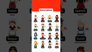 Nationalities vocablury english englishforbeginners englishvocabulary [upl. by Hennessey]