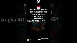 PREDIKSI SGP 4 JANUARI 2024  BOCORAN TOGEL SINGAPURA HARI INI RABU  RUMUS SGP  SGP HARI INI [upl. by Arundel375]