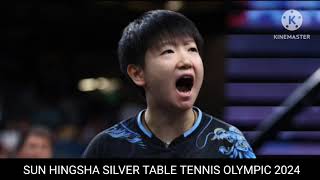 sun yingsha silver  sun yingsha silver in table tennis table tennis Olympic 2024 [upl. by Acirdna]