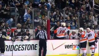 Scott Hartnell imitates a Hulk Hogan lookalike  NHL 1412 [upl. by Canter]