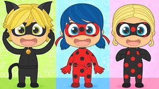 Cabeza hombros rodillas y pies con LADYBUG 🐞 Aprender cantando con Ladybug Cat Noir y Antibug [upl. by Lambard]