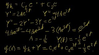 Undetermined coefficients with exponential  Differential Equations  LetThereBeMath [upl. by Sension889]