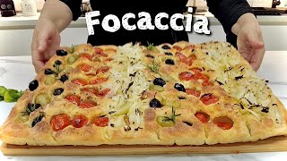 FOCACCIA MAXI morbida e fragrante in 3 gusti diversi RICETTA FACILE di Tutti a tavola [upl. by Lelah]