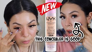 NEW NYX Bare With Me Hydrating CONCEALER SERUM Review  Wear Test [upl. by Lorraine]