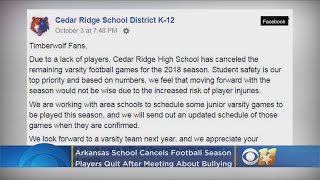 Arkansas High School Cancels Football Season Amid Bullying Concerns [upl. by Galateah]