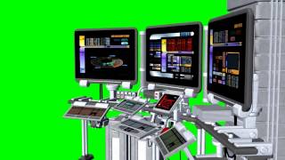 Security Monitor Station  Green Screen C  free use [upl. by Jennifer]