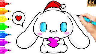 CINNAMOROLL  DISEGNI DI NATALE 🐸 COME DISEGNARE CINNAMOROLL FACILE 😍 DISEGNI 🌈 DISEGNI DI NATALE [upl. by Rehctelf]