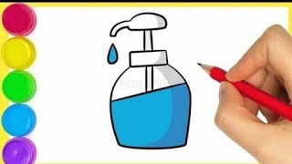 Ноw to draw a hand sanitizer Step by step drawing for beginners to HD and Coloring by [upl. by Id296]