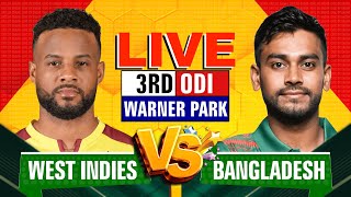 🔴 Live  West Indies vs Bangladesh 3rd ODI Live  WI vs BAN Live  Live Score amp Commentary [upl. by Korwin]