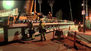 Expo Phase 2  Centinela Avenue Bridge  Falsework Installation [upl. by Neyut]