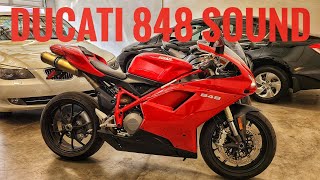 2008 Ducati 848 Stock Sound  Startup Idle amp Revvs [upl. by Annaesor]