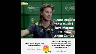 Zampa loves Stoinis as much as he loves his mum😍 Zoinis Adamzampa Marcusstoinis Bromance [upl. by Neelasor835]