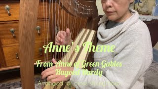 Anne’s Theme from Anne of Green Gables  Hagood Hardy  cross strung harp  easy sheet music [upl. by Himelman]