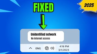 How to FIX quotUNIDENTIFIED NETWORKquot No Internet Access Windows 1110 [upl. by Romalda972]