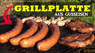 Grillplatte aus Gusseisen 🥩 Leckere Grillgerichte von der Gußplatte [upl. by Ledba275]