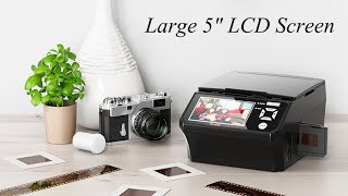 22MP Slide Negative Film Scanner NameCard Photo Scanner with 5quot LCD Screen  KEDOK [upl. by Witte564]