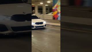 M340i CATLESS DOWNPIPE LOUD POPS THROUGH A UNDERPASS‼️🔥 bmw automobile viral [upl. by Teuton]