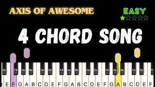 Axis of Awesome  4 Chord Song  Piano Tutorial Easy [upl. by Nylednarb135]