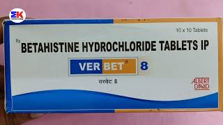 Verbet 8 Tablet  Betahistine Hydrochloride Tablets  Verbet Tablet Uses Benefit Dosage review [upl. by Laehctim582]