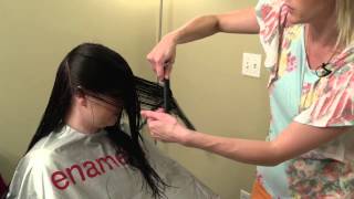 How to do a Vcut  V cut layering on womens hair [upl. by Susan]