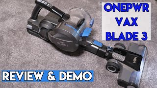 Vax ONEPWR Blade 3 Cordless Vacuum Cleaner Review amp Demonstration 2020 [upl. by Domonic350]