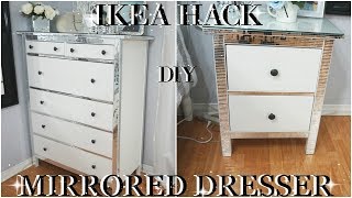 IKEA HACK  2018 INEXPENSIVE  DIY BLING MIRROR DRESSERS  DIY ROOM DECOR DRESSER MAKEOVER [upl. by Audra]