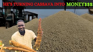 Ghanaian Man Making Hundreds Of Dollars From Cassava Processing [upl. by Arutak42]