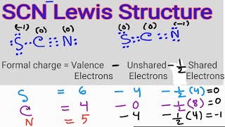 SCN Lewis Structure Lewis Dot Structure for SCN Thiocyanate ion Lewis Structure [upl. by Ysset509]