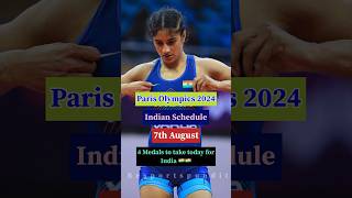 Paris Olympics 2024  Indias Schedule for 7th August  How many Medals will India win  india [upl. by Juxon885]