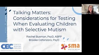 Talking Matters Consideration for Testing When Evaluating ChildrenWith Selective Mutism [upl. by Adnilab]