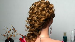 Curly prom wedding hairstyle for long hair [upl. by Emerick328]