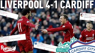 Liverpool v Cardiff 41  LFC Fan Twitter Reactions [upl. by Ikciv]