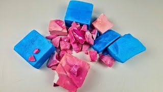 Pink and Blue Extra crunchy Chalk ASMR crush [upl. by Mozes179]