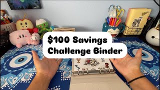 100 into my Savings Challenge Binder cashstuffing money savingmoney [upl. by Rehoptsirhc]