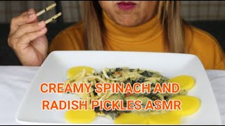 CREAMY SPINACH AND RADISH PICKLES ASMR [upl. by Hairej]