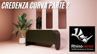 MODELADO MUEBLES RHINO 3D CREDENZA CURVA [upl. by Hunley]