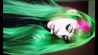 CABELO VERDE E ROSA COM ANILINA vlog Jade La Verne [upl. by Ydal]