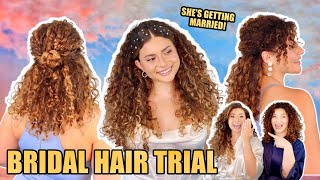 2 EASY BRIDAL CURLY HAIRSTYLES IDEAS for long and short hair [upl. by Kwarteng853]