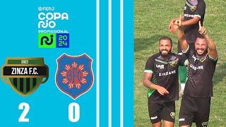 ZINZANE 2X0 BONSUCESSO  COPA RIO PROFISSIONAL 2024  3ª FASE  JOGO DE IDA [upl. by Leanahtan]